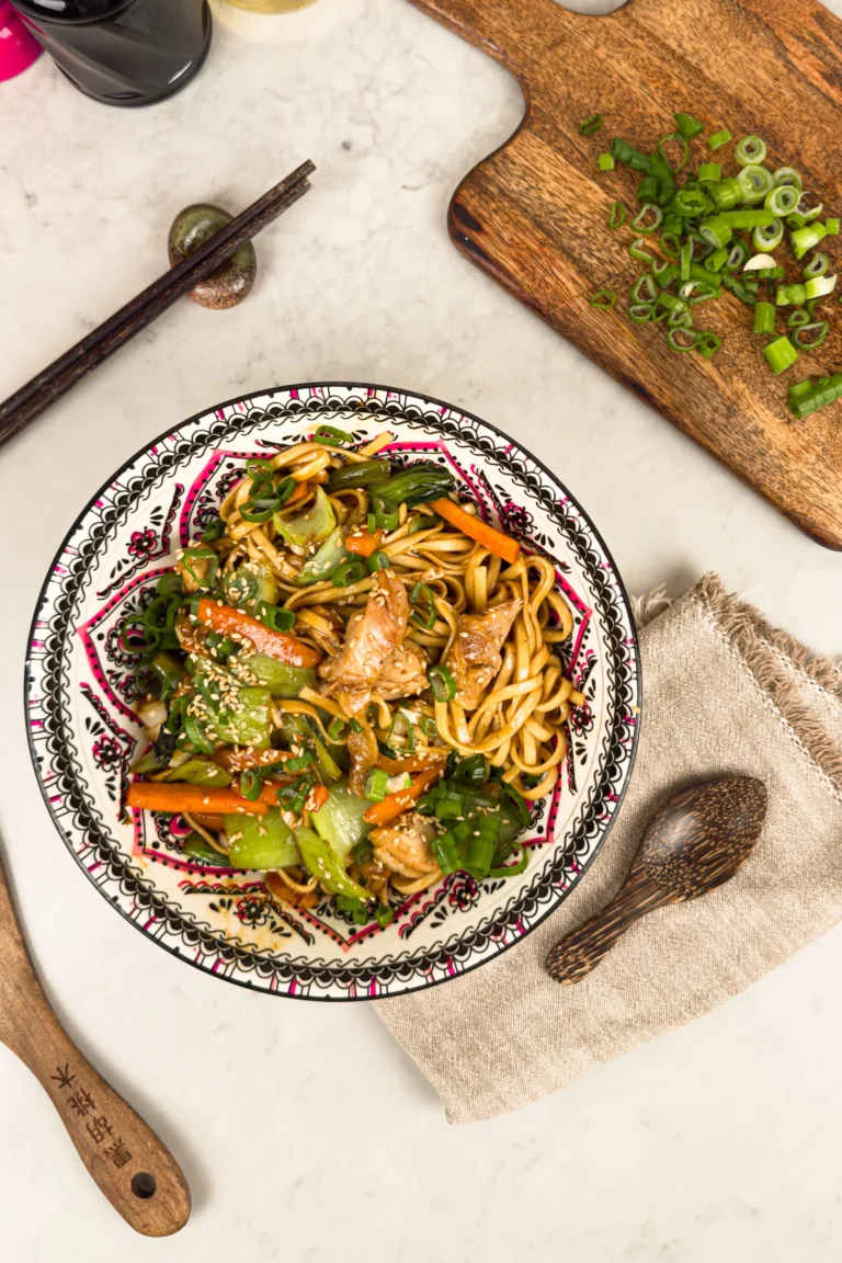 Kyckling teriyaki wok med nudlar