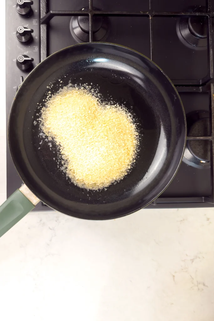 Ugnsbakad tonkatsu kyckling - instruktioner - förberedelser, rosta din panko 1/2