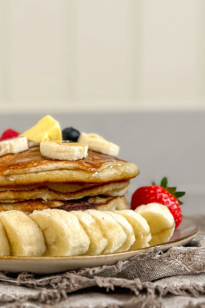 Närbild på bananpannkakor
